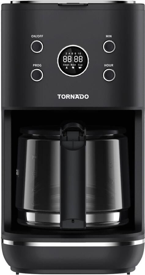 Tornado TCM-9459-GS – Filterkoffiezetapparaat – 1 5 liter – Retro design – Met LED-display en glazen kan