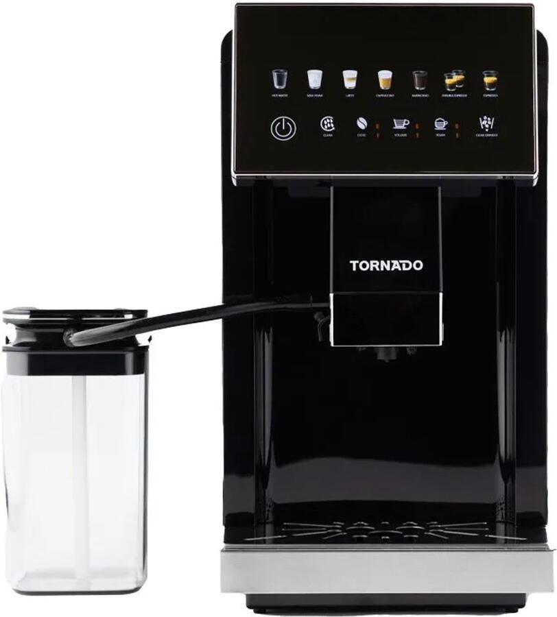 Tornado TCMA-1001-GS Volautomatisch Koffiezetapparaat – Espressomachine met Bonen – 20 Bar – Dual Boiler – Melkreservoir – Touchdisplay