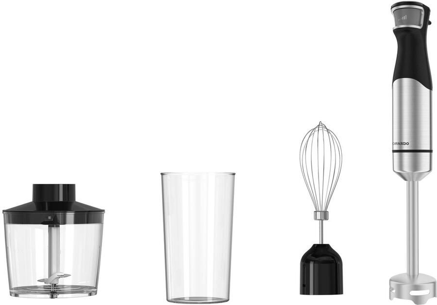 Tornado THB-6412-GS Staafmixer 1000W met toebehoren Zilver