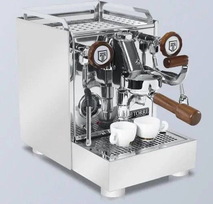 Torre Espresso Luigino RVS Houten handvaten Italiaanse Espressomachine