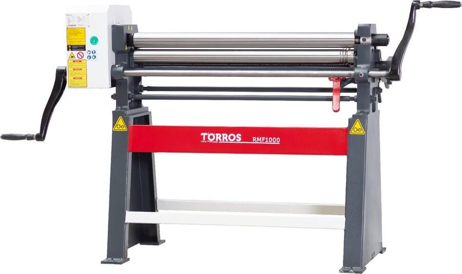 Torros Manuele plaatwals 3 rollen asymmetrisch werkbreedte 1050 mm plaatdiktes tot 2 mm in staal RMF1000