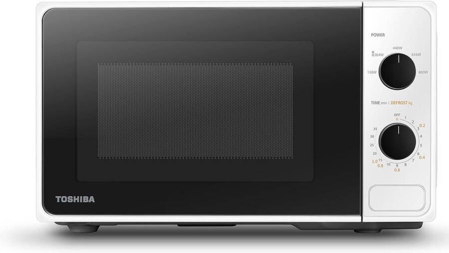 Toshiba MM2-MM20PF Solo Magnetron 800 Watt 5 vermogensniveaus Ontdooifunctie 20 Liter Analoog Wit