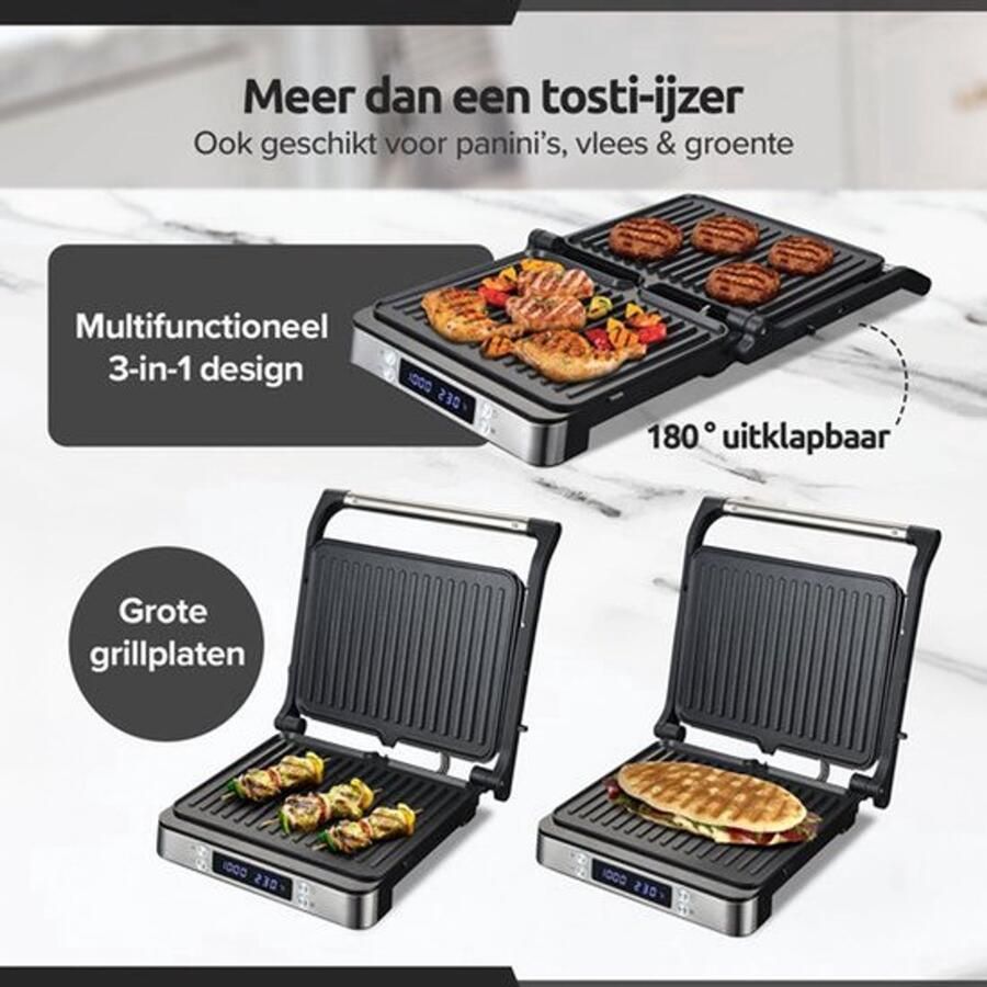 Tosti Apparaat Panini Grill Snel Knipperen