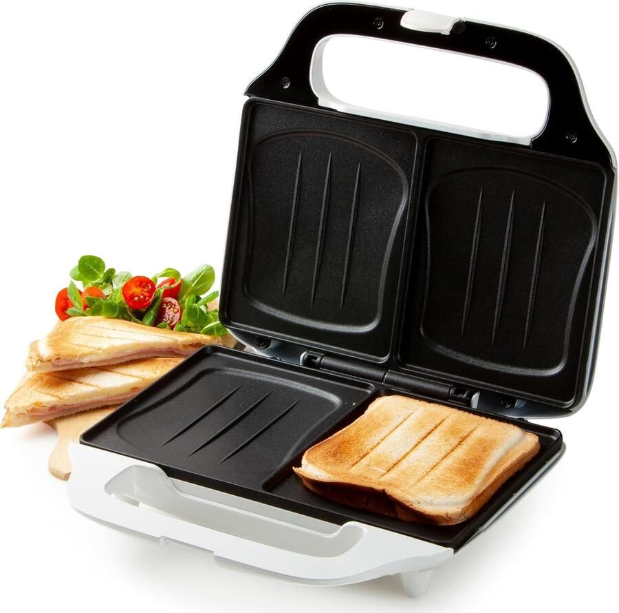 Tosti-ijzer XL 900 Watt Anti-aanbaklaag Verwarmde bakplaat Paninipers