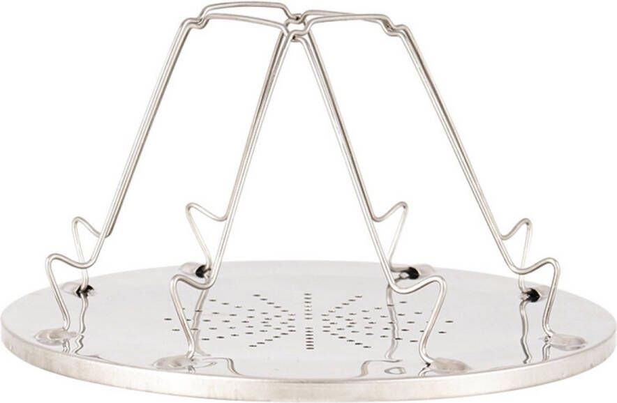 Tovbmup 4-delige campingtoaster roestvrijstalen opvouwbare broodpan mini-toaster kampeeraccessoire met opvouwbare standaard geschikt voor picknick reizen gasfornuis geschikt voor gasfornuis campingtoaster