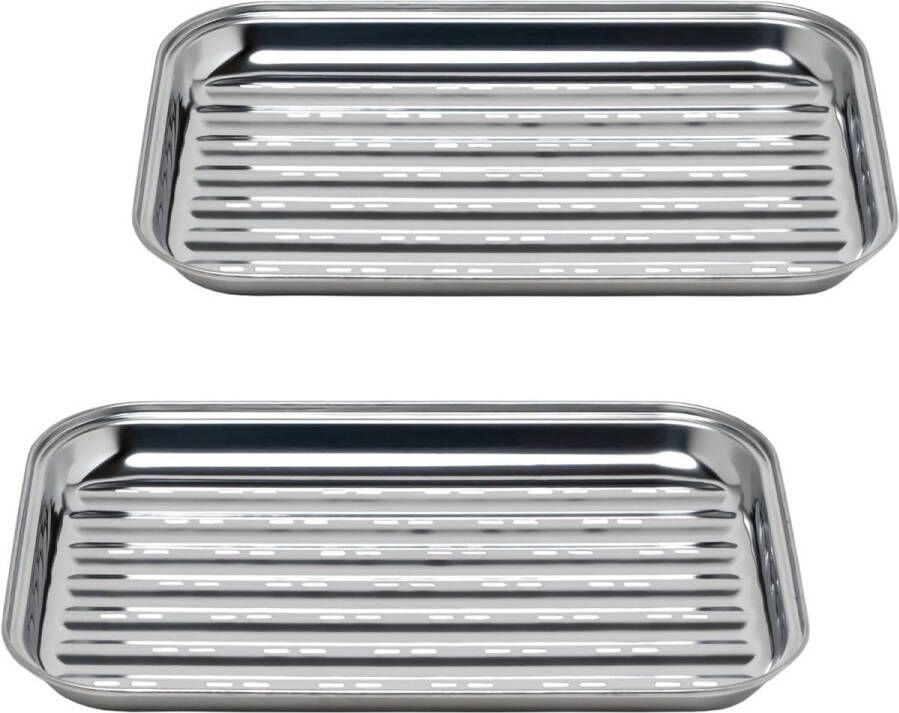 Tovbmup Grillplaatset 2 stuks Metaal Duurzaam Buitengrillplaat Geschikt voor groenten vis of vlees