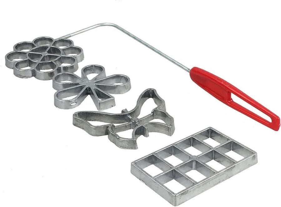 Traditionele Wafelijzer Set 4 Stuks