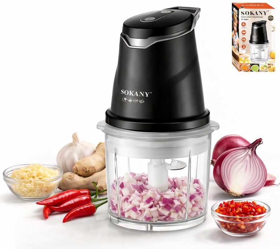 Traumheim 300W Elektrische Hakmolen Multifunctionele Keukenmachine 2 Snelheden 4 RVS Messen 700ml Universele Zerkleinerer voor Vlees Groenten Fruit en Noten