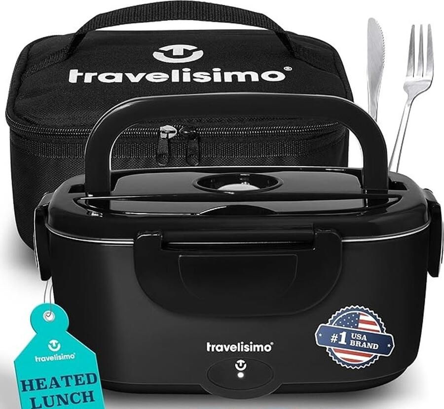 Traveli Elektrische Lunchbox 1.5L Warmhoudende Lunchbox voor Volwassenen voor Auto en Werk Roestvrij Stalen Draagbare Electric Lunch Box Food Warmer voor Auto Vrachtwagen en Werk Lunchbox Voor Warm Eten