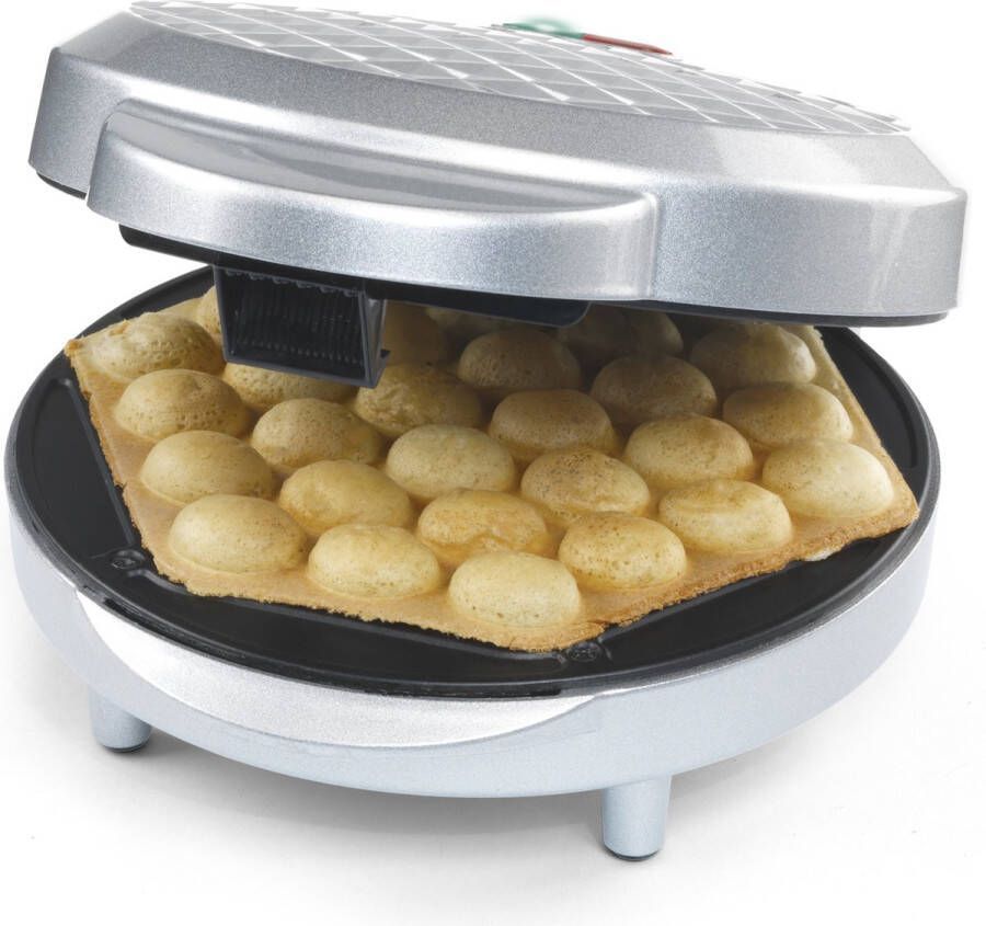 Trebs Treb 99361 Bubbel wafelmaker met indicatielampje en anti-aanbaklaag Zilver