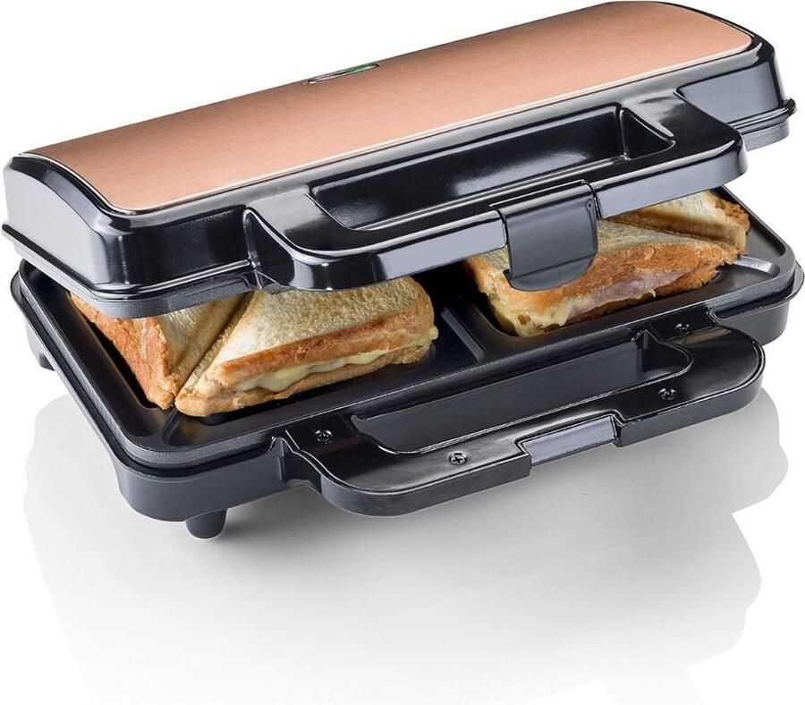 Trendly Tosti apparaat voor 2 sandwiches met antiaanbaklaag XL Sandwichmaker 900 watt