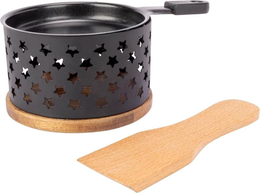Trendy Ronde Raclette Zwart Voor 1 Persoon Roestvrij Staal Voor Thuisgebruik