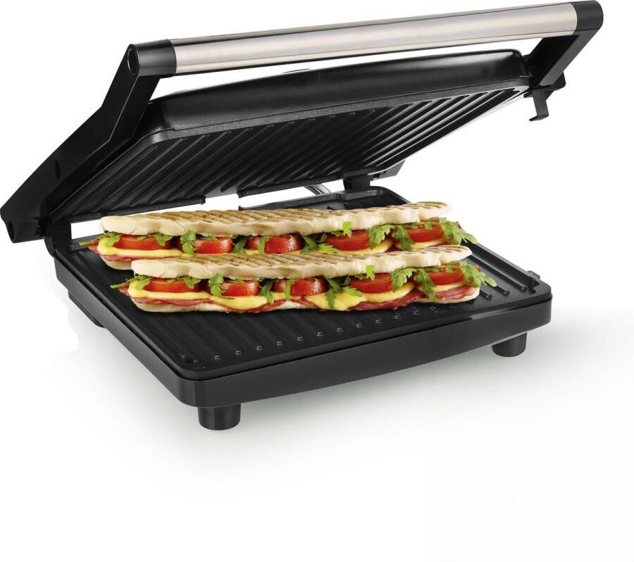 Tristar Contactgrill XXL GR-2858 Panini Grill XXL Tosti apparaat groot 30 x 26 cm bakoppervlakte Regelbare Thermostaat 2000 watt