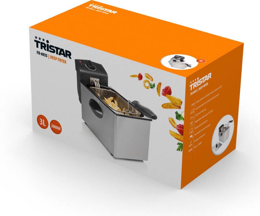 Tristar Deep Fryer FR-6935 Friteuse Frituurpan 3 liter RVS en Regelbare Thermostaat - Foto 2