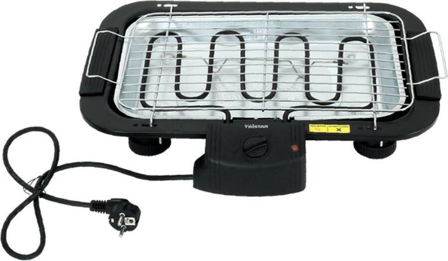 Tristar elektrische barbecue Tafelbarbecue Met temperatuurregelaar Extra veilig 2000 Watt Elektrische grill BBQ Grill Tafelgrill