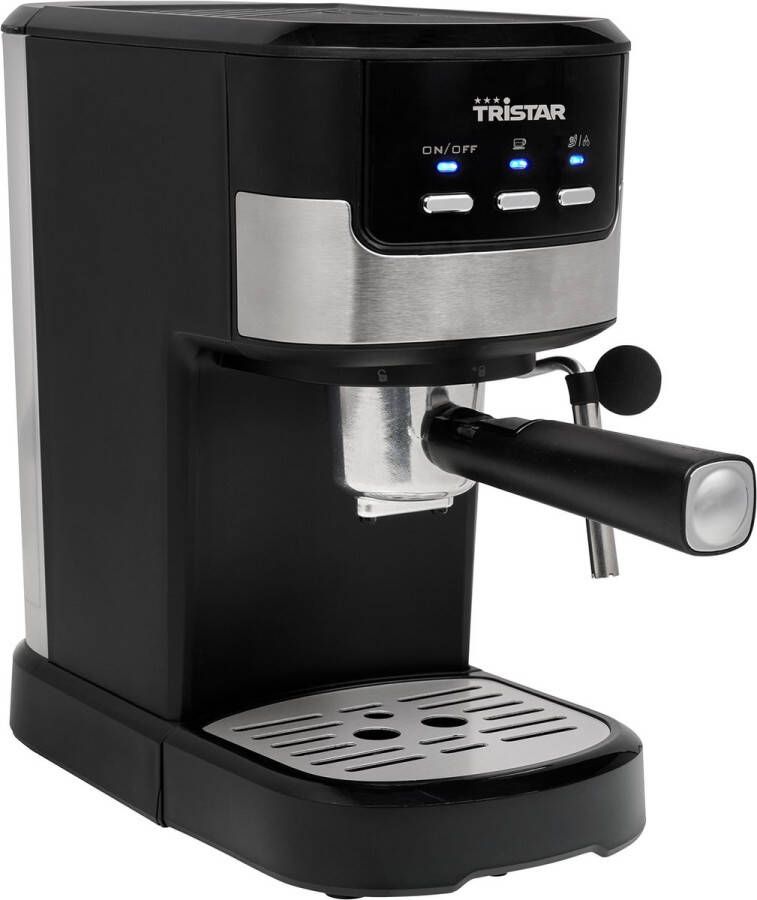 Tristar Espressomachine & Koffiecupmachine CM-2278 Koffiemachine geschikt voor capsules & losse koffie Inclusief melkstoompijpje Gemakkelijk in gebruik Zwart RVS