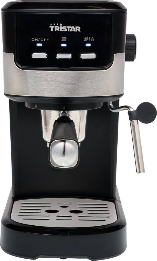 Tristar Espressomachine & Koffiecupmachine CM-2278 Koffiemachine geschikt voor capsules & losse koffie Inclusief melkstoompijpje Gemakkelijk in gebruik Zwart RVS