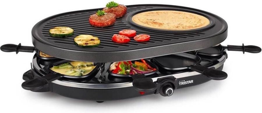 Tristar Gourmetset Raclette RA-2731 5in1 8 personen Zwart 28.5 x 41.5 kerstcadeau kerstavond
