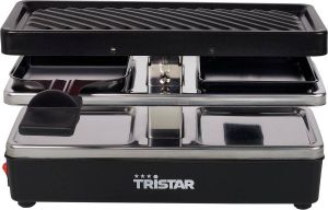 Tristar Gourmetstel RA-2741 Connectable Raclette – Uitbreidbaar en koppelbaar Gourmetset Set 1 stuk 2 personen Zwart
