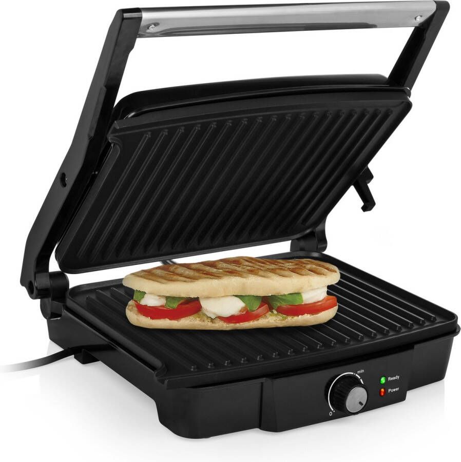Tristar GR-2853 Contactgrill XL – Panini Grill Groot incl Tafelgrill Functie – Regelbare thermostaat RVS