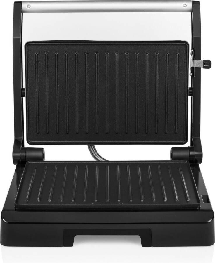 Tristar Contactgrill GR-2854 Panini Grill Tosti-ijzer Zwevende bovendeksel Anti-aanbaklaag 1000W RVS Zwart