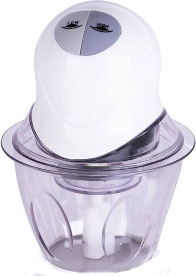 Tristar Hakmolen BL-4009 Chopper Elektrisch 600 ml Voor noten fruit en groenten Hakfunctie en Pureerfunctie 2 standen Vaatwasbestendinge onderdelen Wit