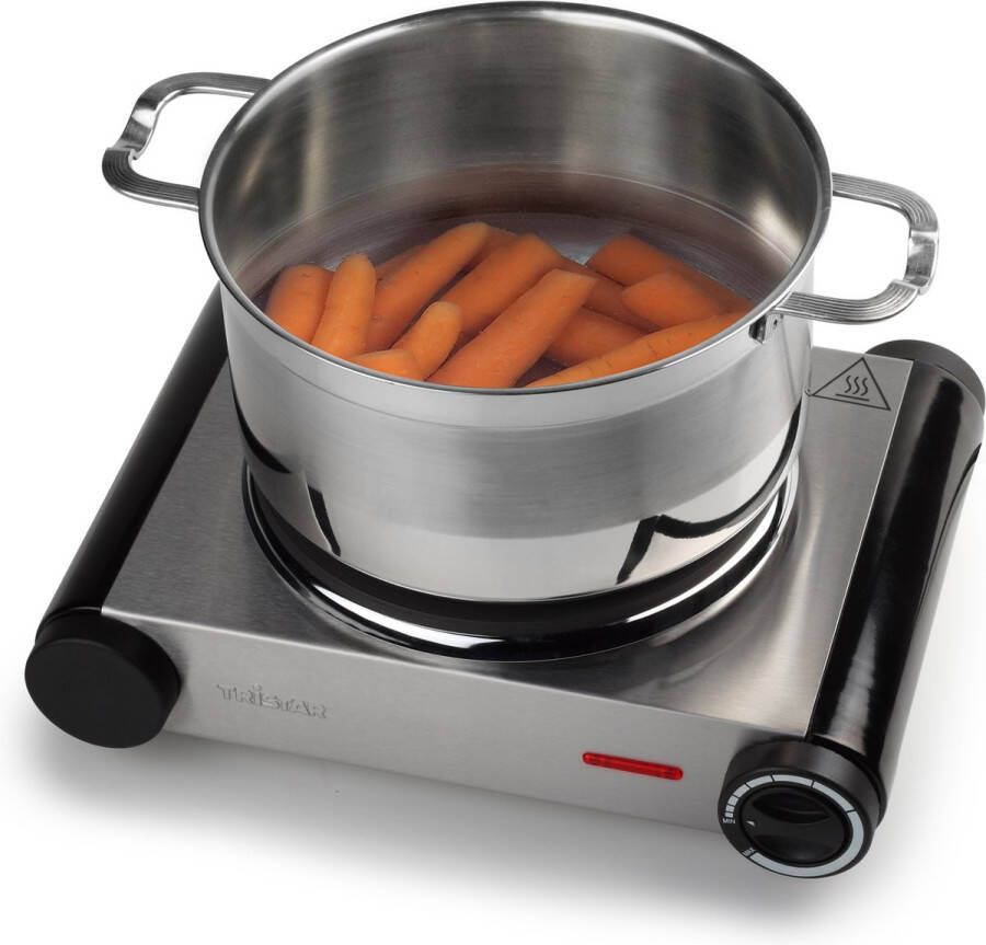 Tristar Elektrische Kookplaat KP-6191 – 1 kookzone Geschikt voor kleine en grote pannen 1500 Watt – Voor elektrisch koken RVS - Foto 2