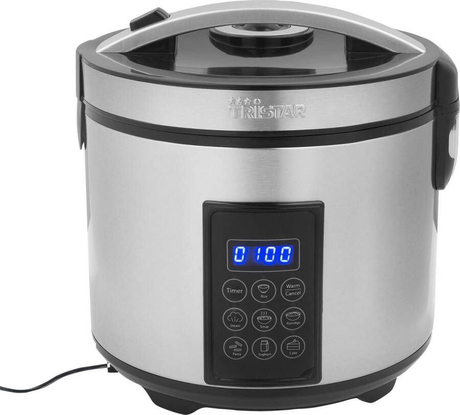 Tristar Multicooker & Rijstkoker RK-6138 Digitale Multicooker: Rijstkoker en Stoomkoker Inclusief gratis lepel maatbeker spatel en stoomrekje 2 liter 7 Programma's Warmhoudfunctie RVS - Foto 1