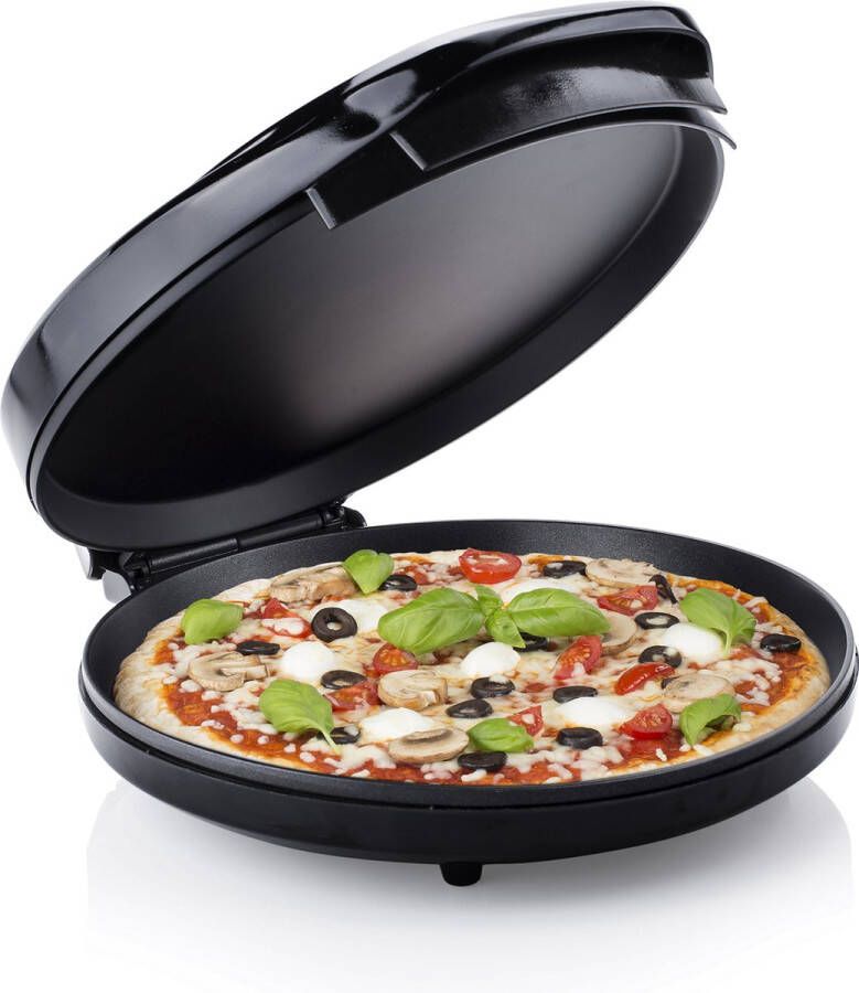 Tristar Pizza Oven PZ-2881 Pizzamaker Elektrisch Pizza Maker 1450 Watt Voor alle soorten pizza's Regelbare Thermostaat Anti-aanbaklaag Snel opgewarmd 30 cm Zwart
