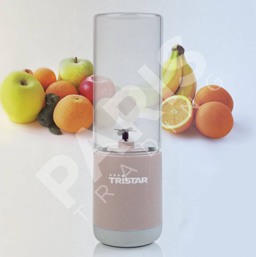 Tristar portable blender PD-8941M rose draagbare blender 380 ml USB aansluiting fitness