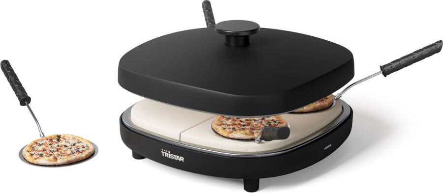 Tristar PZ-9174 Pizza Gourmetset Pizza Family 4 Mini Pizza Oven Voor 4 personen Inclusief deegsnijder