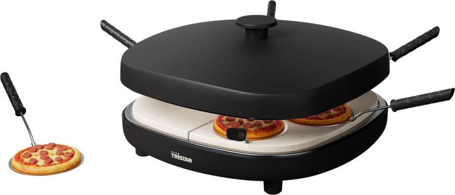 Tristar PZ-9176 Pizza Gourmetset Pizza Family 6 Mini Pizza Oven Voor 6 personen Inclusief deegsnijder