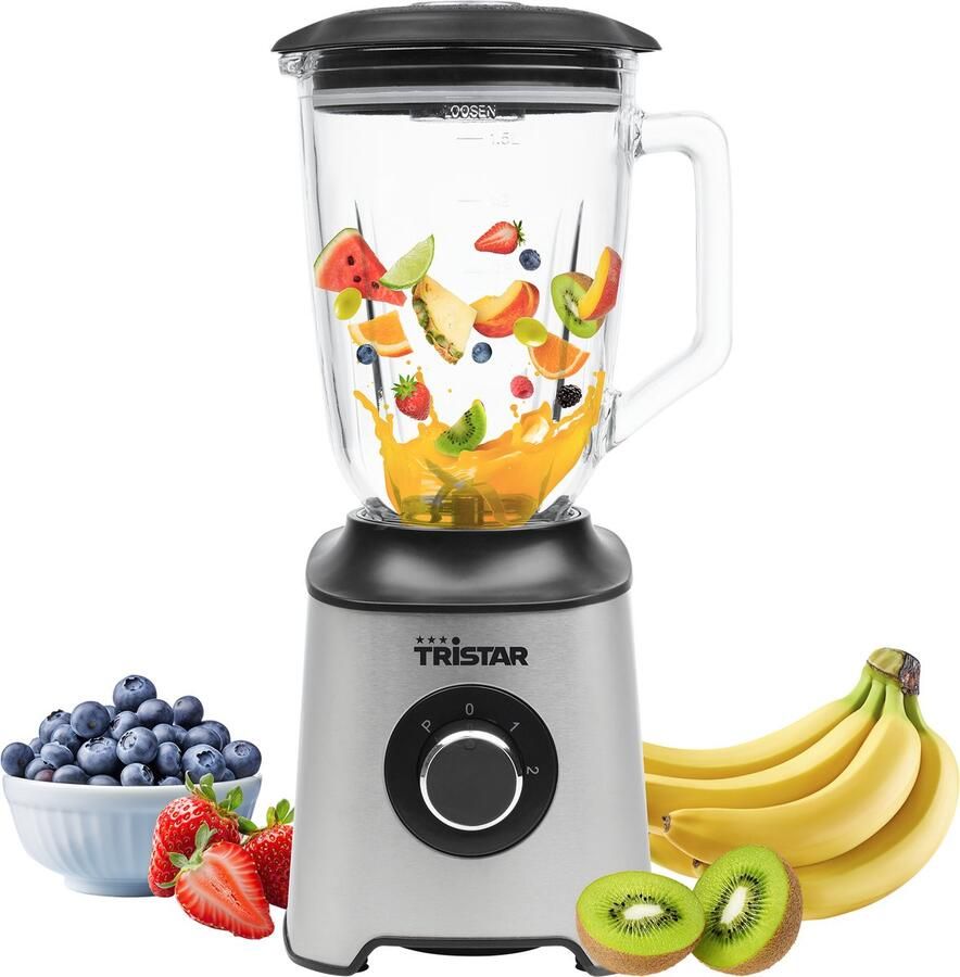 Tristar 1000W blender BL-4489 Glazen Kan 1.5 Liter inhoud
