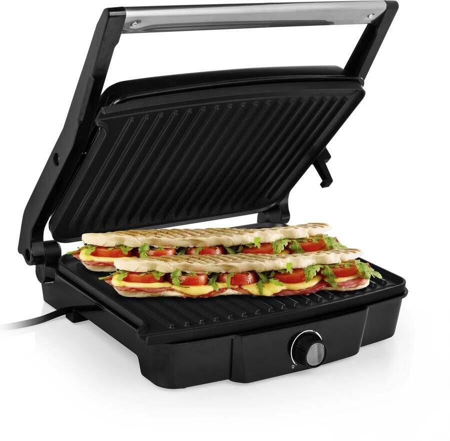 Tristar GR-2853 Contactgrill XL – Panini Grill Groot incl Tafelgrill Functie – Regelbare thermostaat RVS