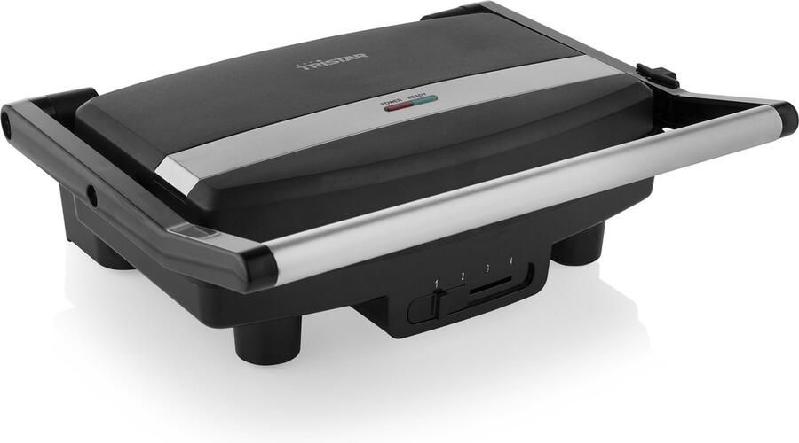 Tristar Contactgrill GR-2856 – Panini Grill met Antiaanbaklaag – Cool Touch Handvat Zwart RVS - Foto 2