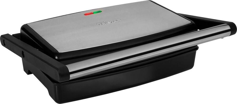 Tristar Contactgrill GR-2859 Panini Grill Tafel grill Tosti-ijzer 180⁰ uitklapbaar 1500W RVS Zwart - Foto 2