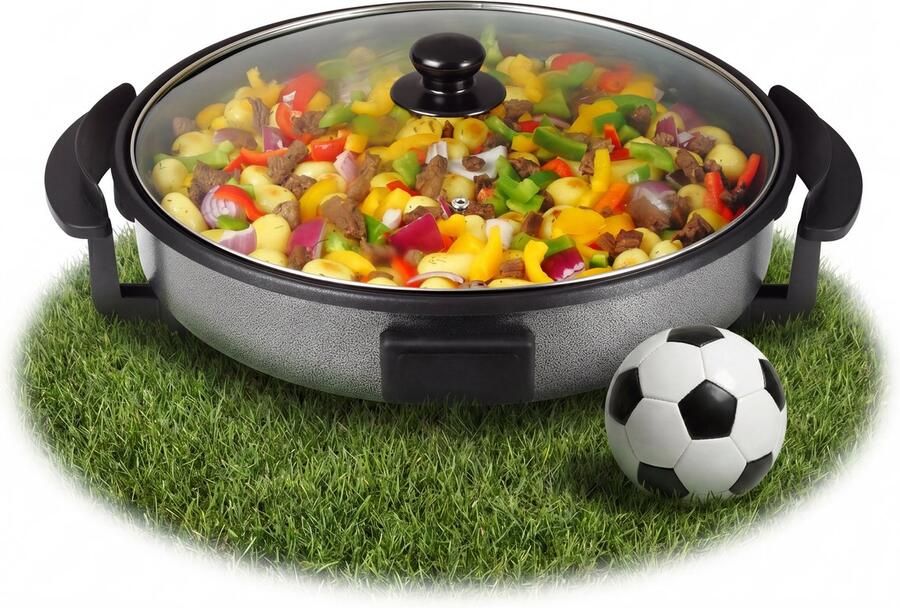 Tristar Hapjespan PZ-2964 – Elektrische Hapjespan met Deksel 40 cm – Snackpan XXL Anti-aanbaklaag en Regelbare Thermostaat 1500W Maximale temperatuur 280⁰ C Zwart - Foto 2