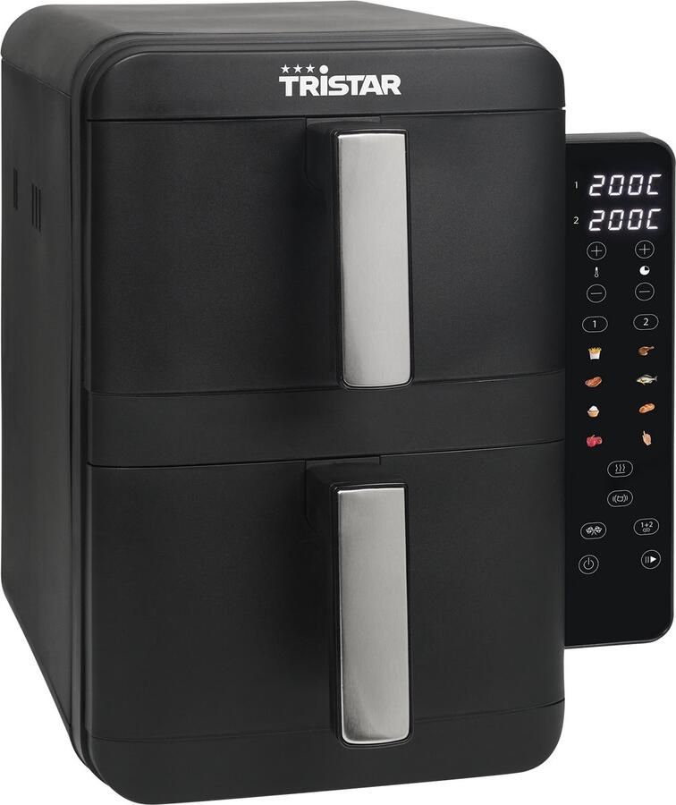 Tristar FR-9074 Dubbele airfryer XXL 9L 2 onafhankelijke kookzones 8 kookprogramma's 2400W PFAS-vrij