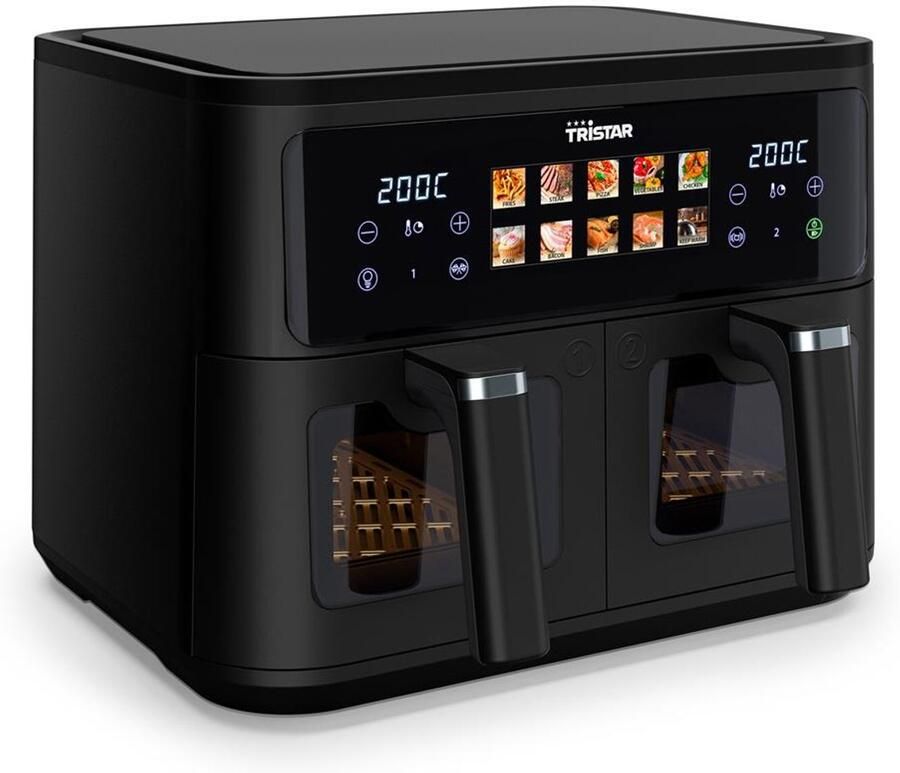 Tristar FR-9075 friteuse Dubbel 9 l Vrijstaand 2500 W Heteluchtfriteuse Zwart