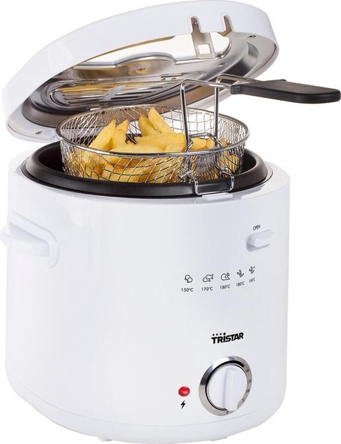 Tristar FR-6941 Friteuse – Compacte Frituurpan 1.5 liter – Cool Touch Behuizing Wit