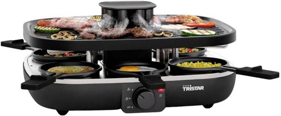 Tristar Gourmetset RA-2760 Clean Air Ingebouwde afzuiging 1100W Bakplaat 6 personen Zwart Pasen