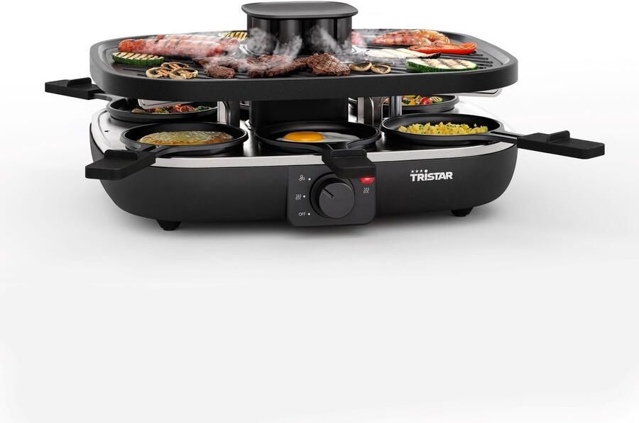 Tristar Gourmetset RA-2760 Clean Air Ingebouwde afzuiging 1100W Bakplaat 6 personen Zwart