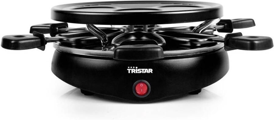 Tristar Gourmetstel RA-2998 – Raclette Gourmet 6 personen – Grillplaat met crêpevorm Gourmetset rond Zwart - Foto 2