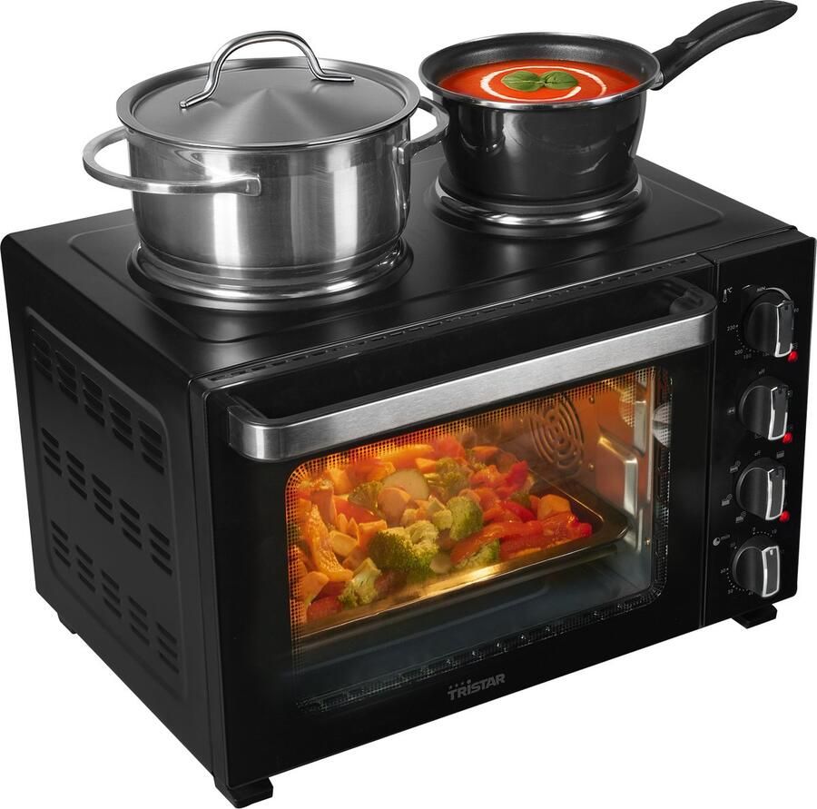 Tristar OV-3670 Convectie Oven Met 2 Kookplaten 35L 3200W Zwart