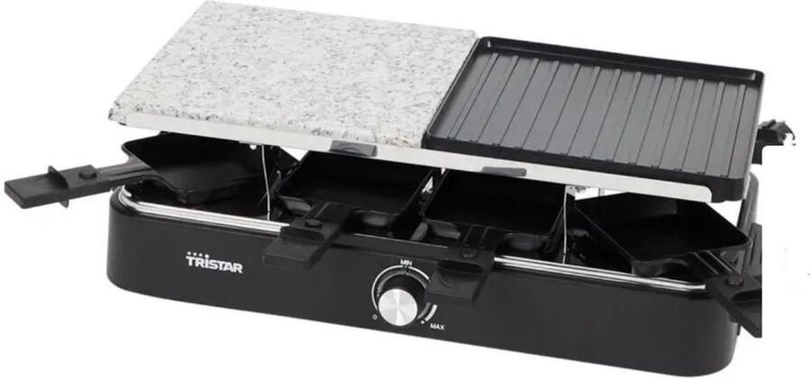 Tristar raclette- en gourmetset met steengrill