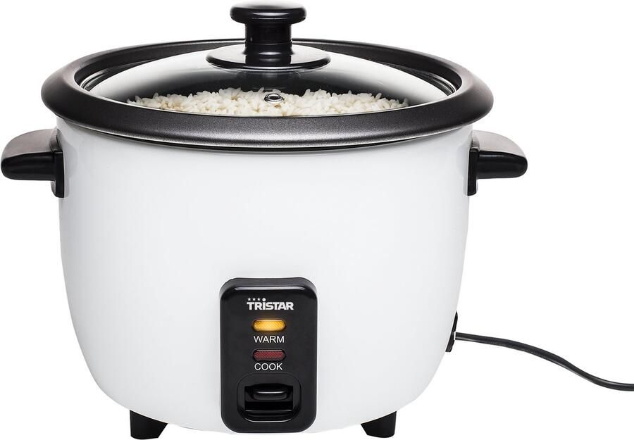 Tristar RK-6117 Rijstkoker – 0.6 liter – warmhoudfunctie Wit- Droogkookbeveiliging Compleet met lepel maatbeker en spatel - Foto 2