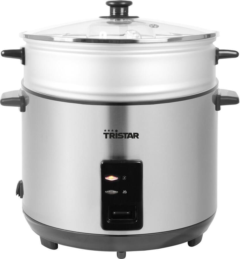Tristar Rijstkoker 2.8L RK-6158 Tot 15 porties Warmhoudfunctie Droogkookbeveiliging- Inclusief stoommandje 1000W RVS