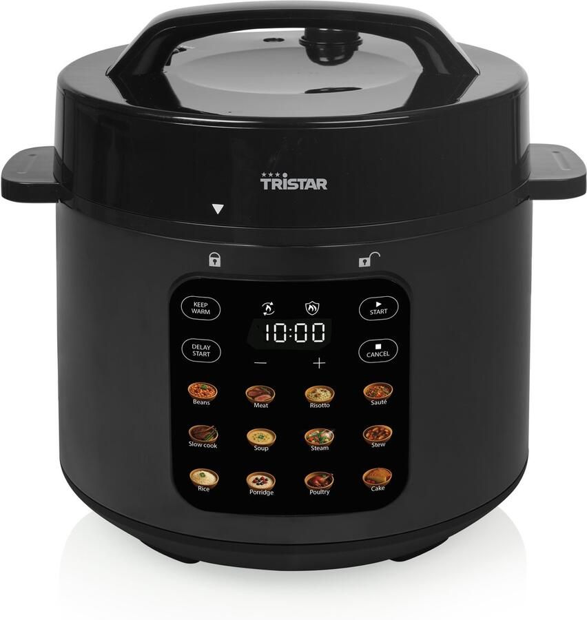 Tristar RK-6160 Rijstkoker met stomer Multicooker 6L Snelkookpan 1000W Zwart