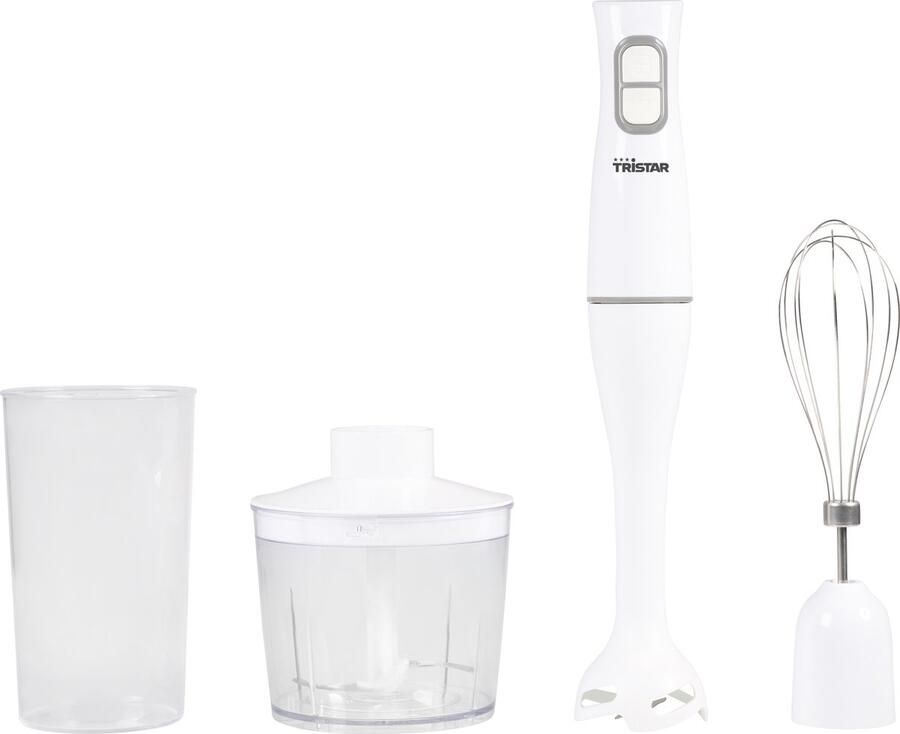 Tristar Staafmixer Set MX-4851 Staafmixer Hakmolen en Garde Extra lange staaf voor o.a. soep 350 W Wit