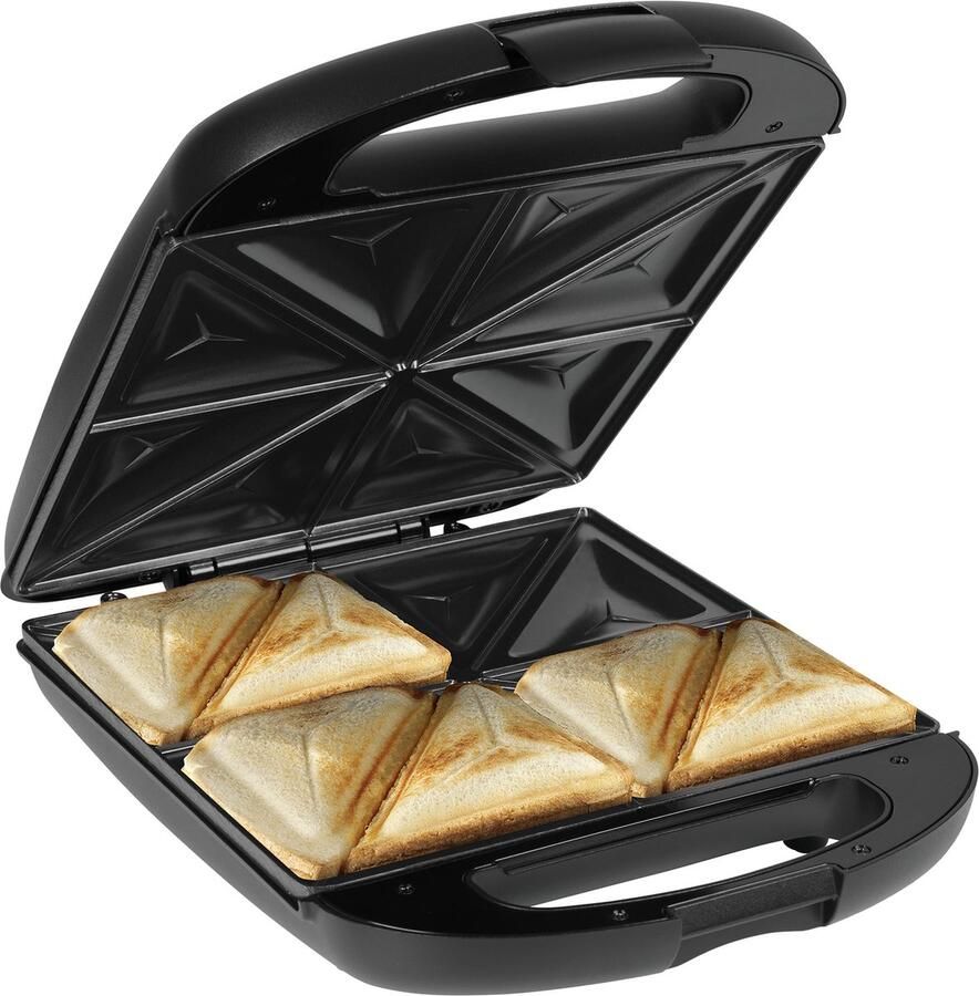 Tristar SA-3069 Sandwich Maker XL – Tosti ijzer Bak vier tosti s in één keer – PFAS vrij 800 Watt Zwart
